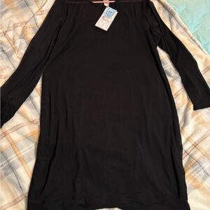 Chic Long Sleeve Black Dress